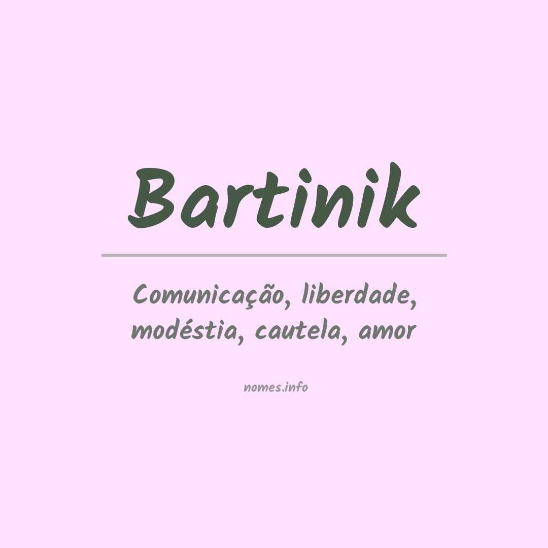 Significado do nome Bartinik