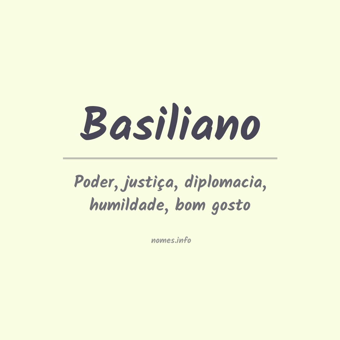 Significado do nome Basiliano