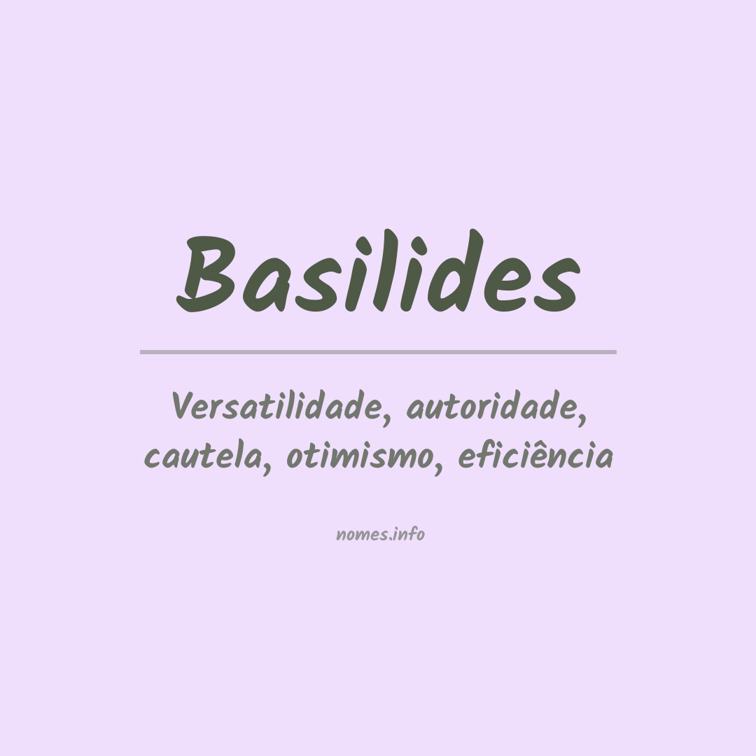 Significado do nome Basilides