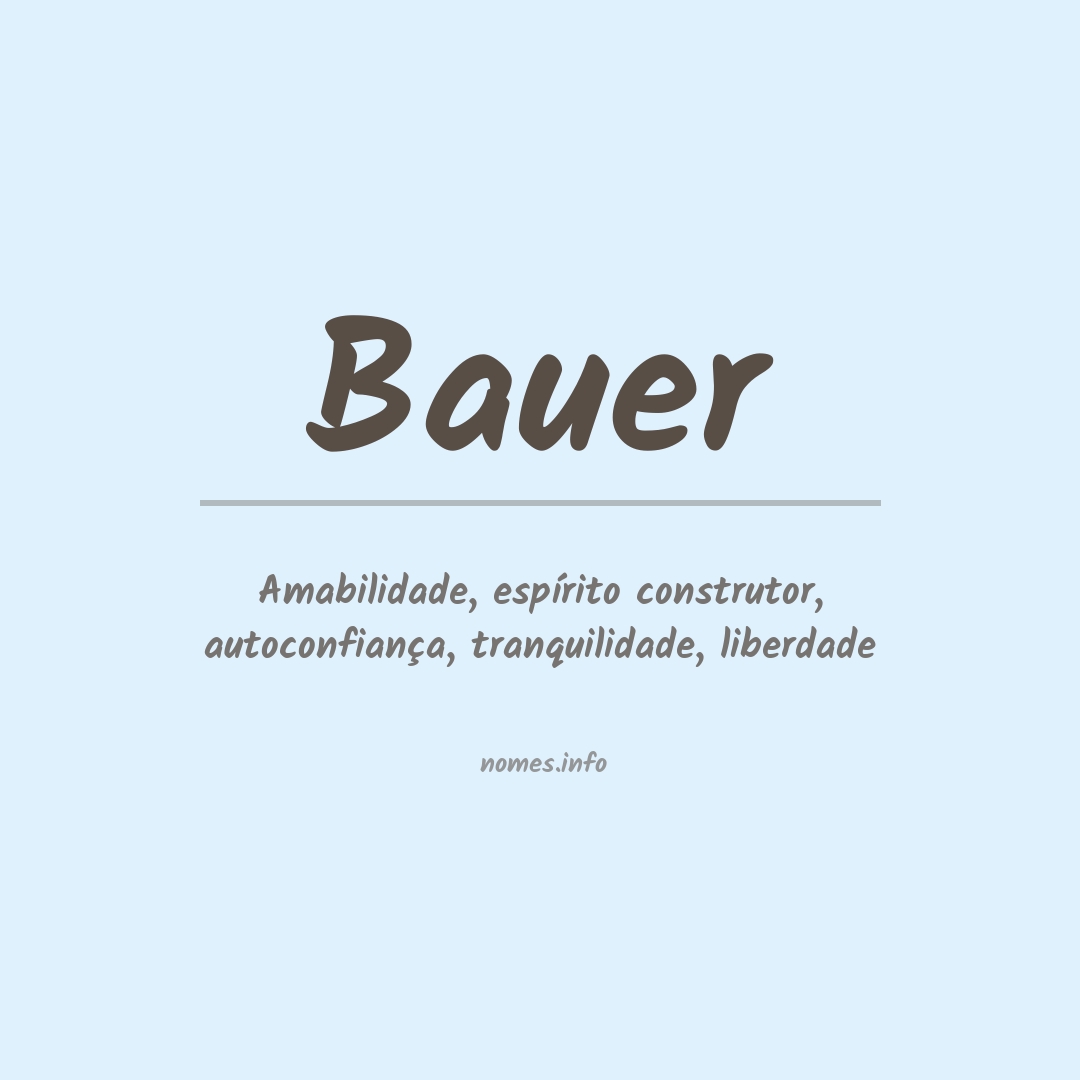 Significado do nome Bauer