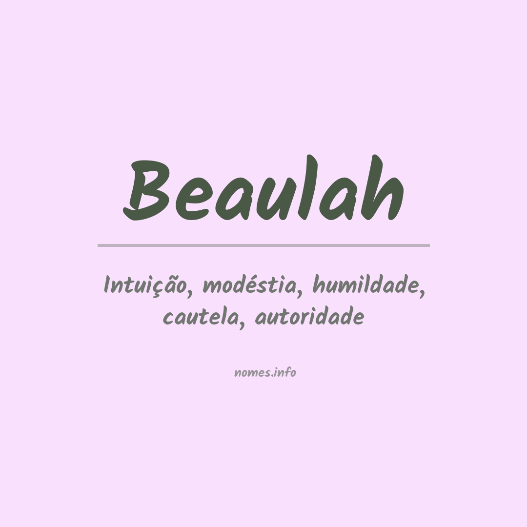 Significado do nome Beaulah