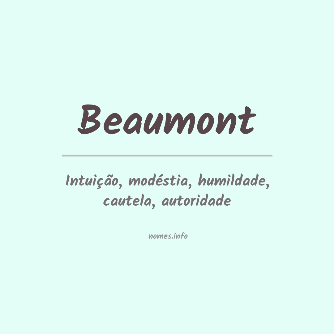 Significado do nome Beaumont