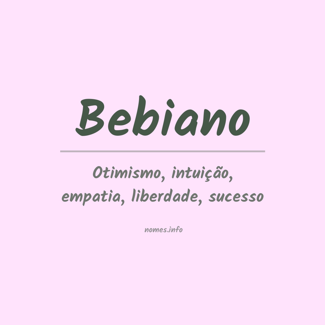 Significado do nome Bebiano