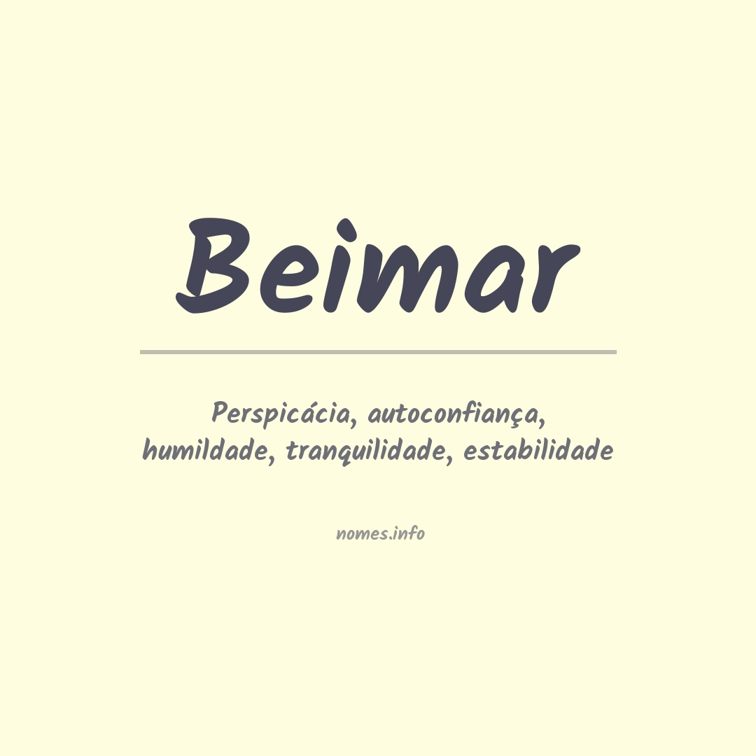 Significado do nome Beimar Significado do nome Beimar
