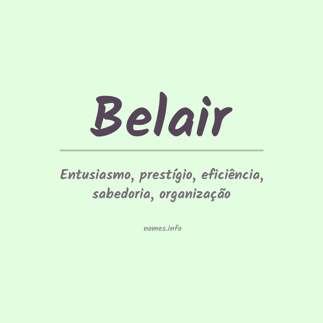 Significado do nome Belair