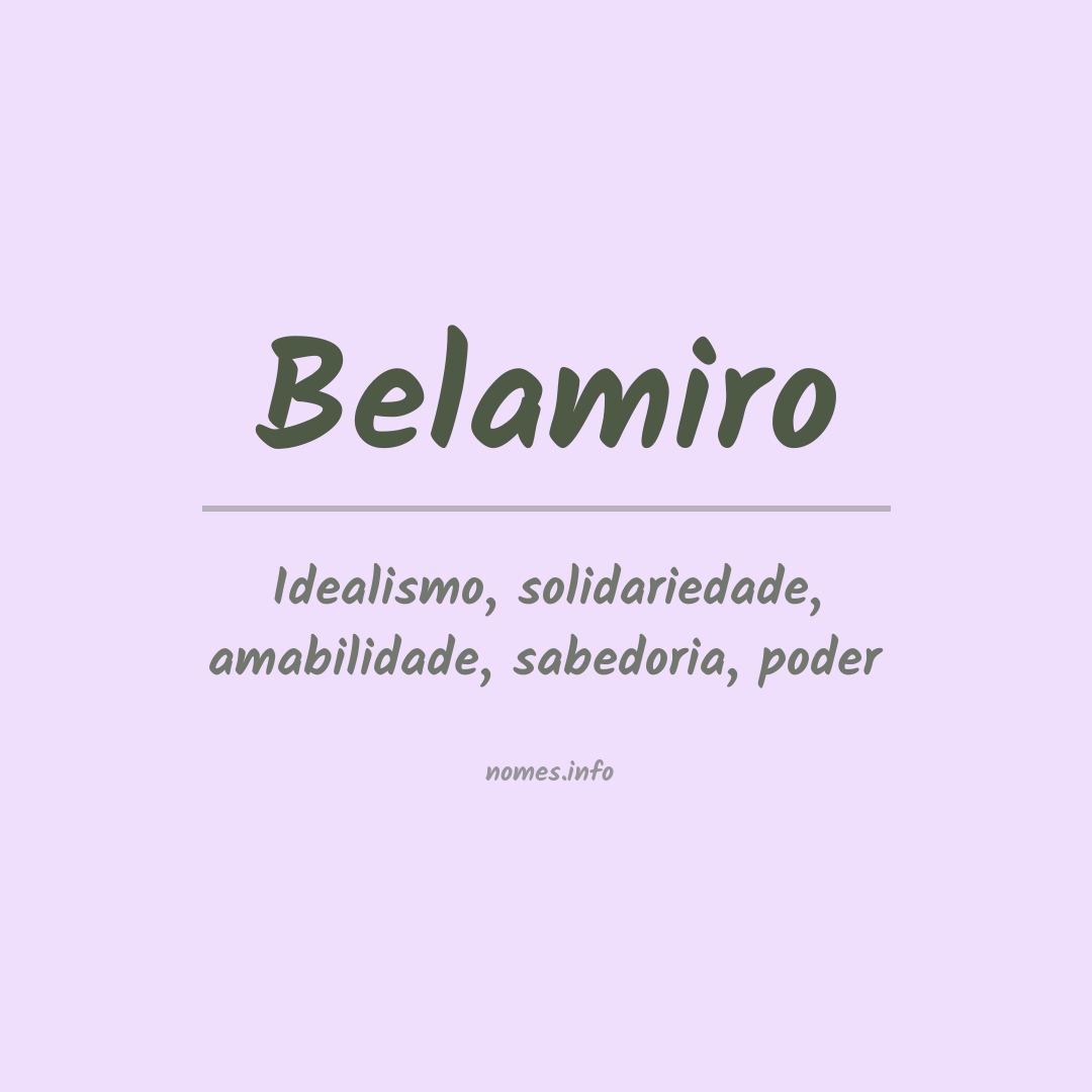 Significado do nome Belamiro