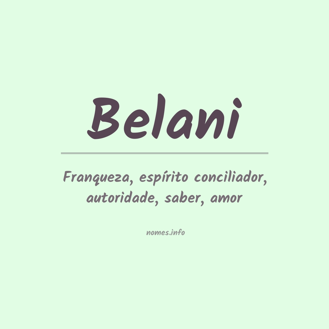 Significado do nome Belani