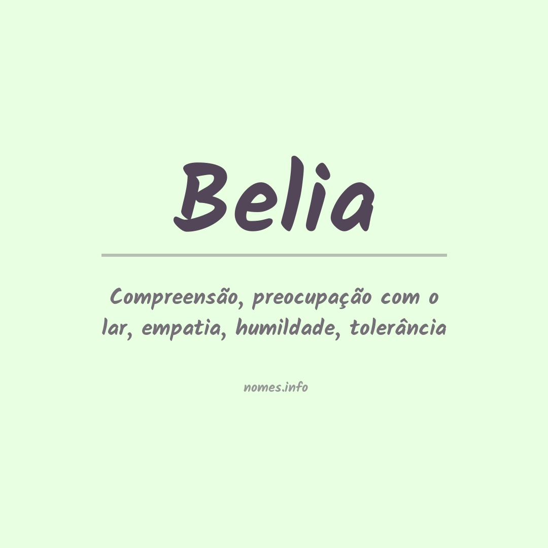 Significado do nome Belia