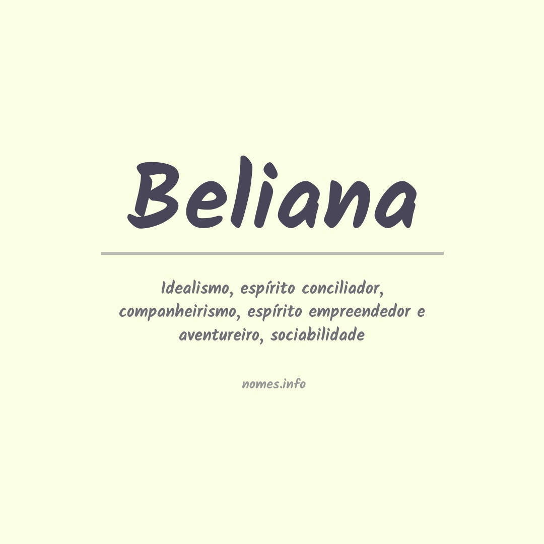 Significado do nome Beliana Significado do nome Beliana