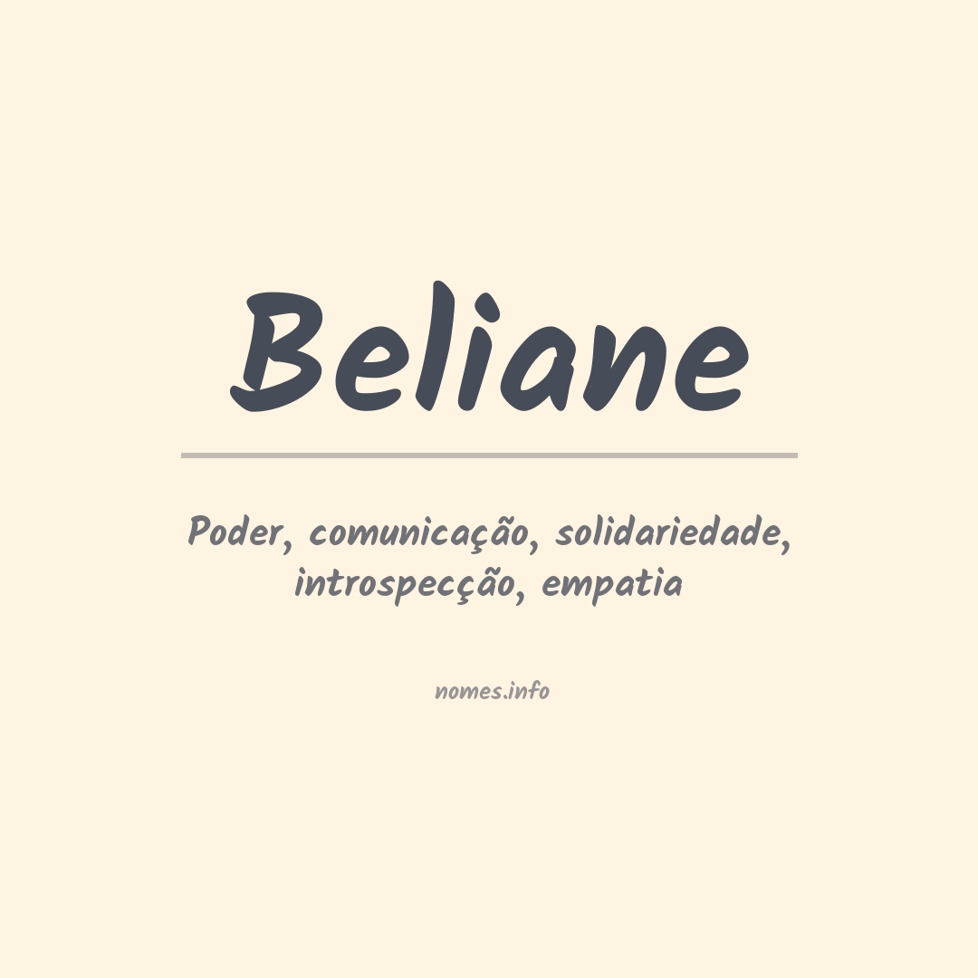 Significado do nome Beliane