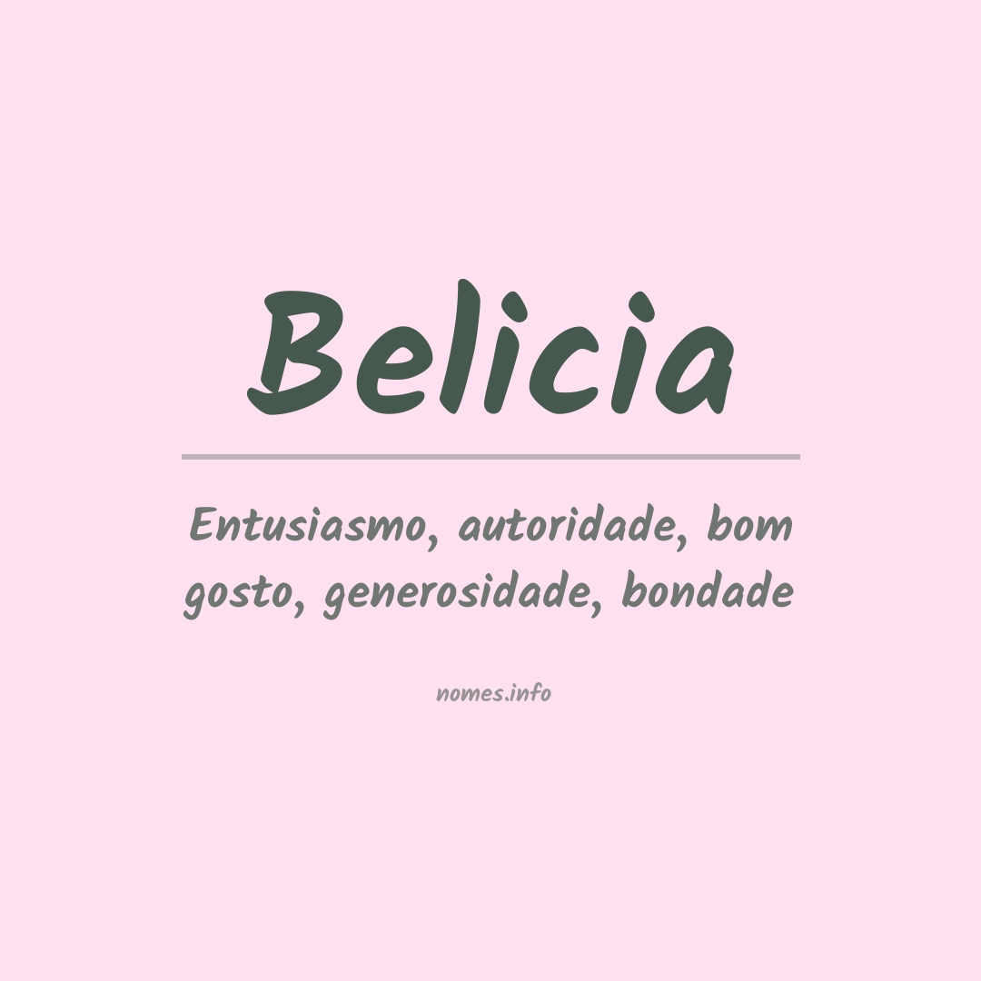 Significado do nome Belicia