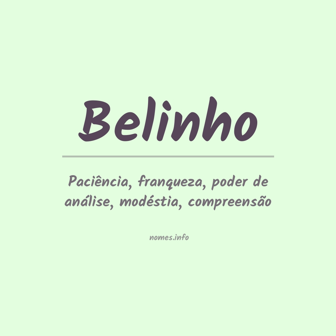 Significado do nome Belinho