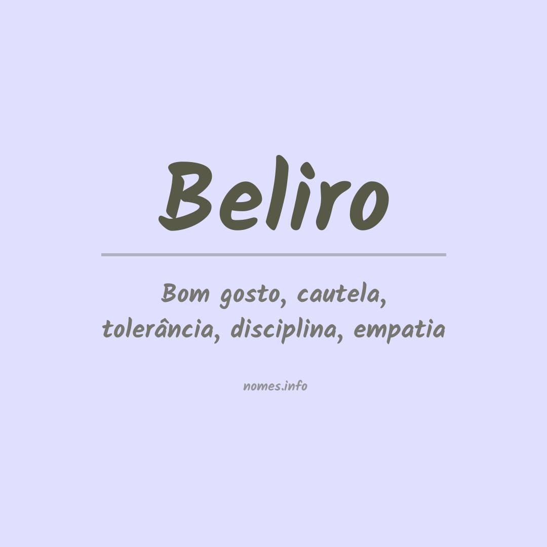 Significado do nome Beliro