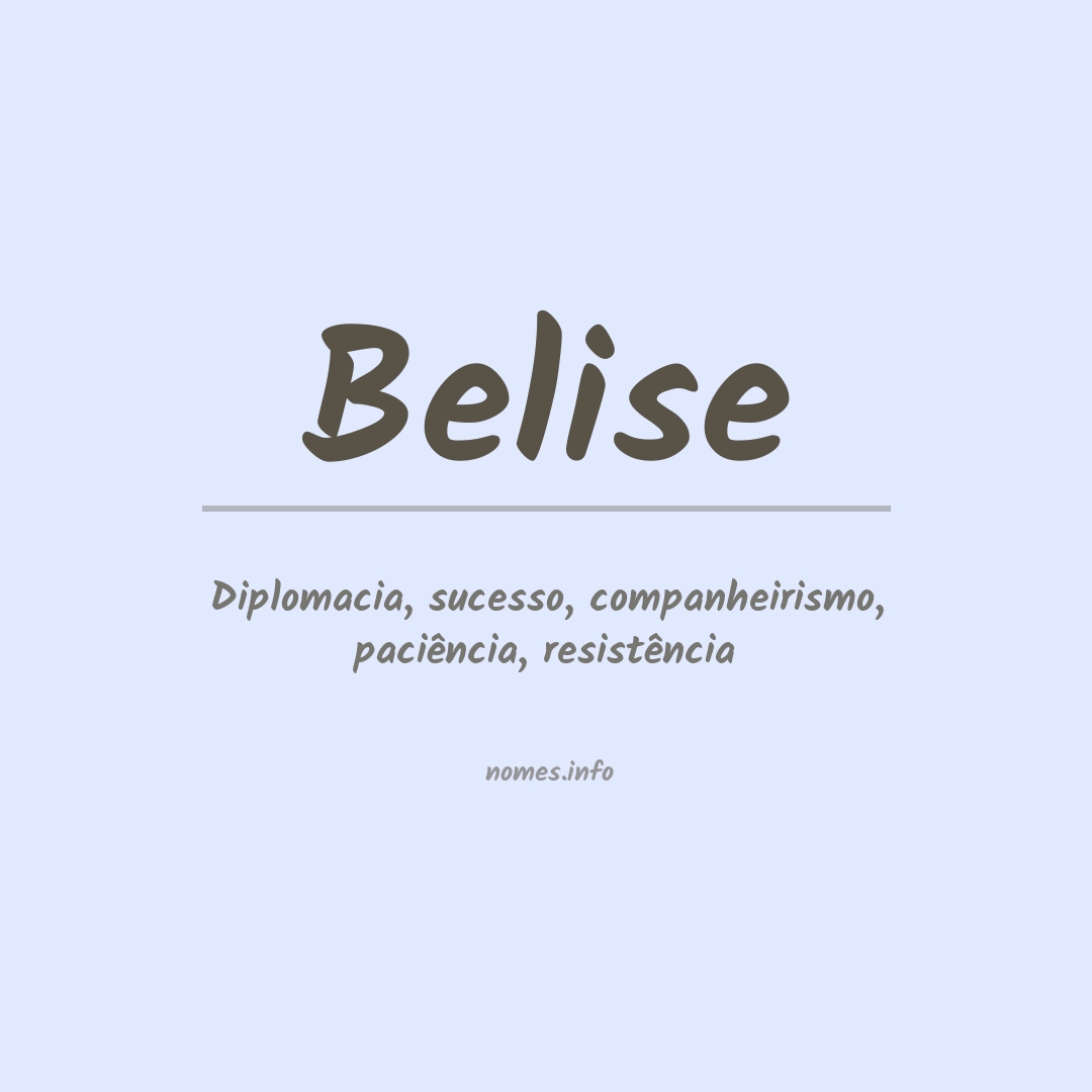 Significado do nome Belise