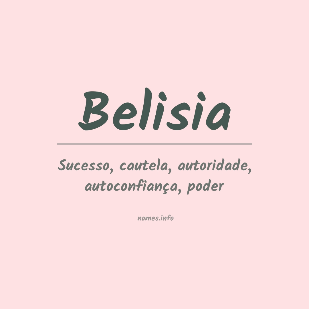 Significado do nome Belisia