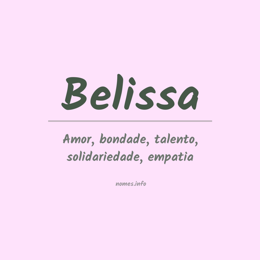 Significado do nome Belissa