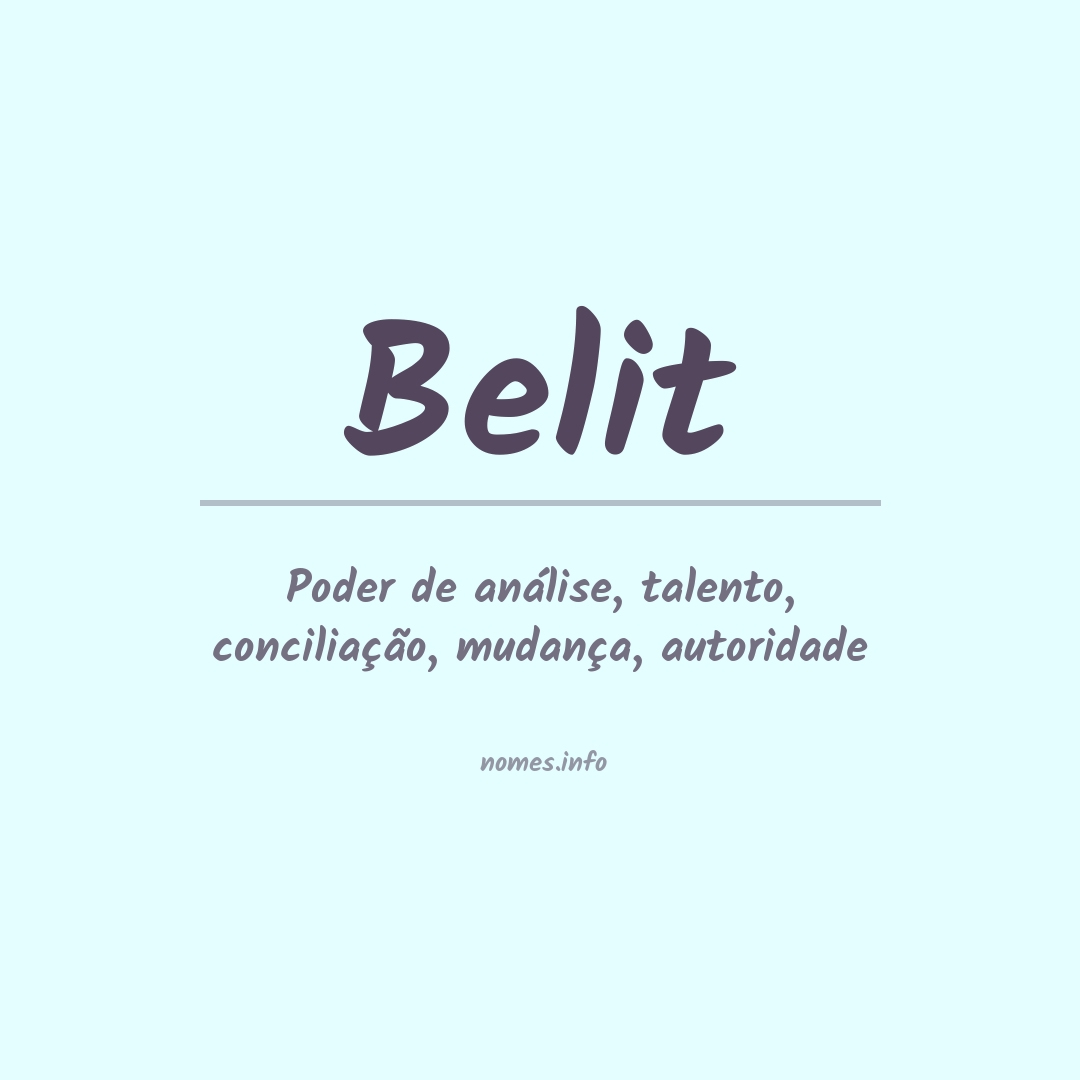 Significado do nome Belit