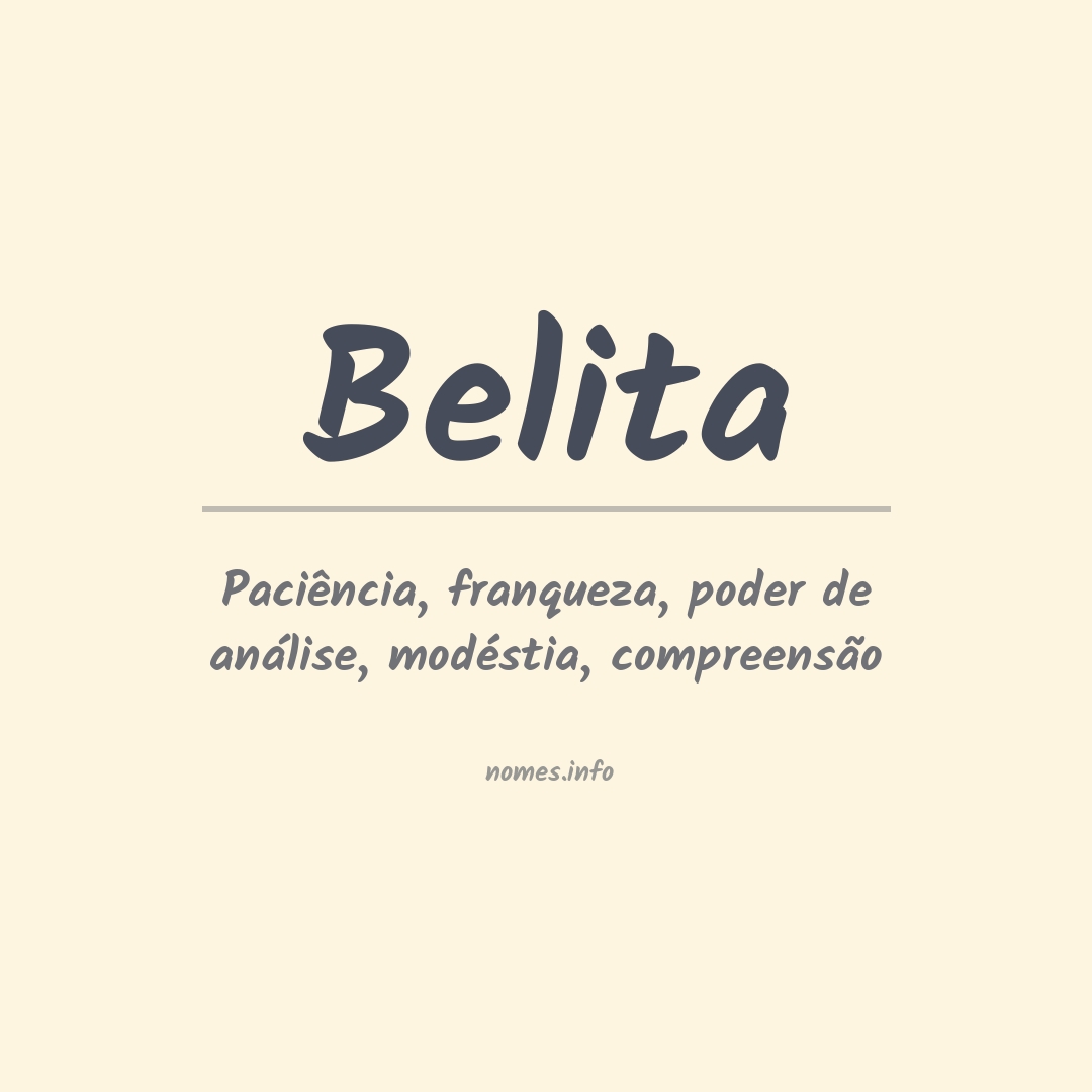 Significado do nome Belita