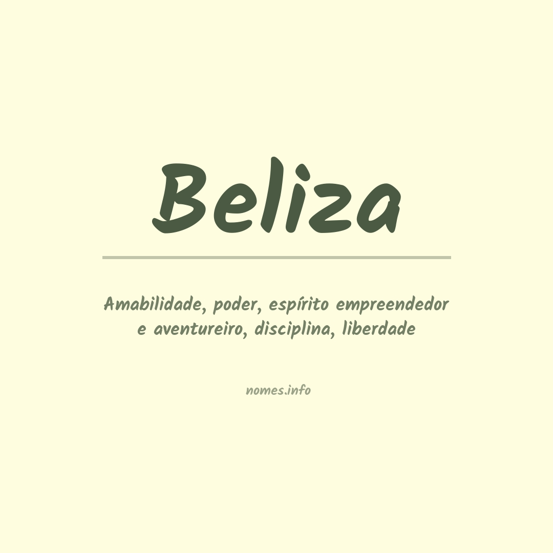 Significado do nome Beliza