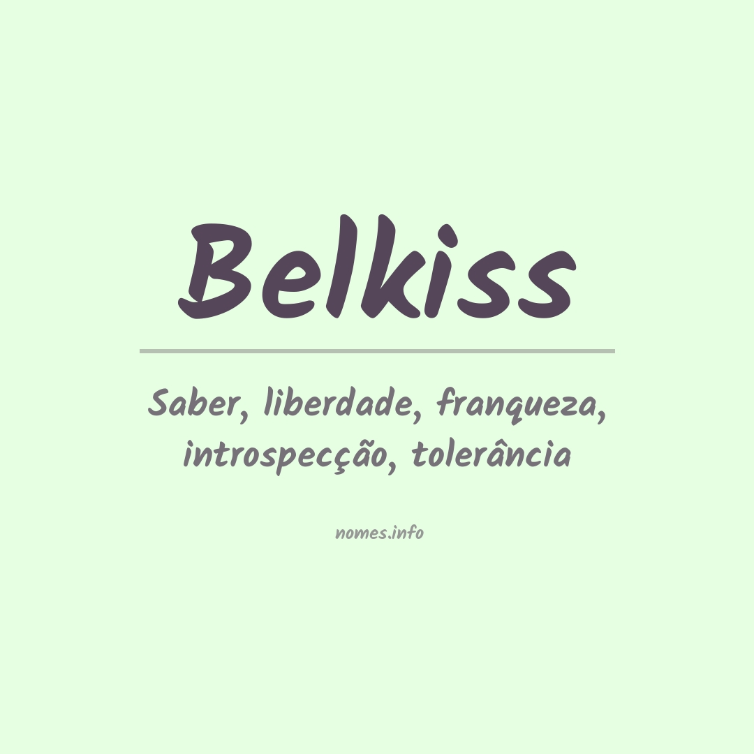 Significado do nome Belkiss