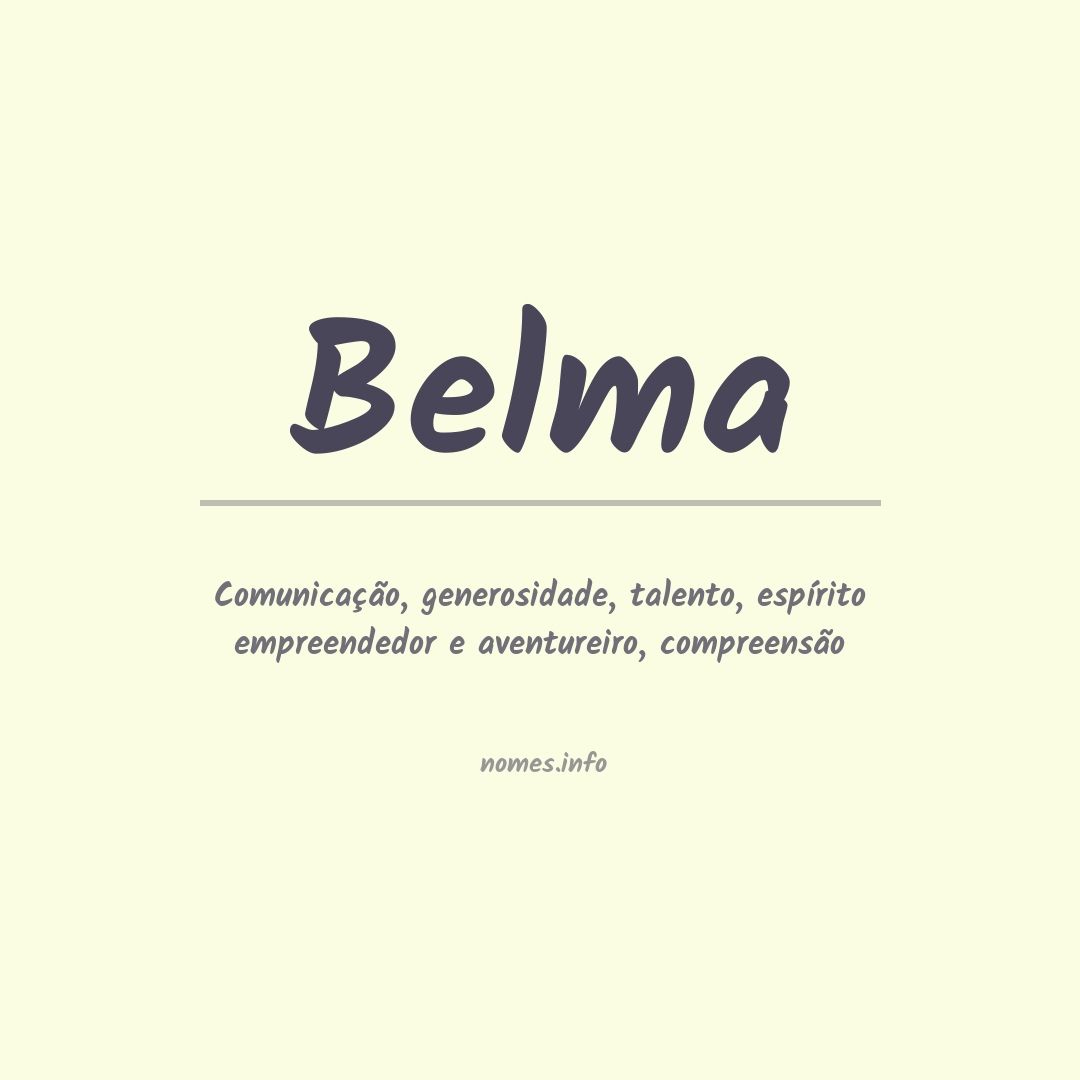 Significado do nome Belma