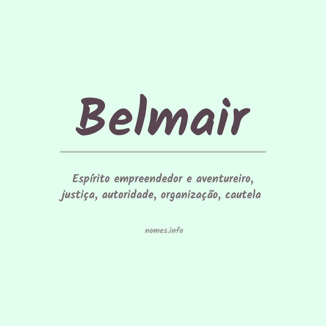 Significado do nome Belmair