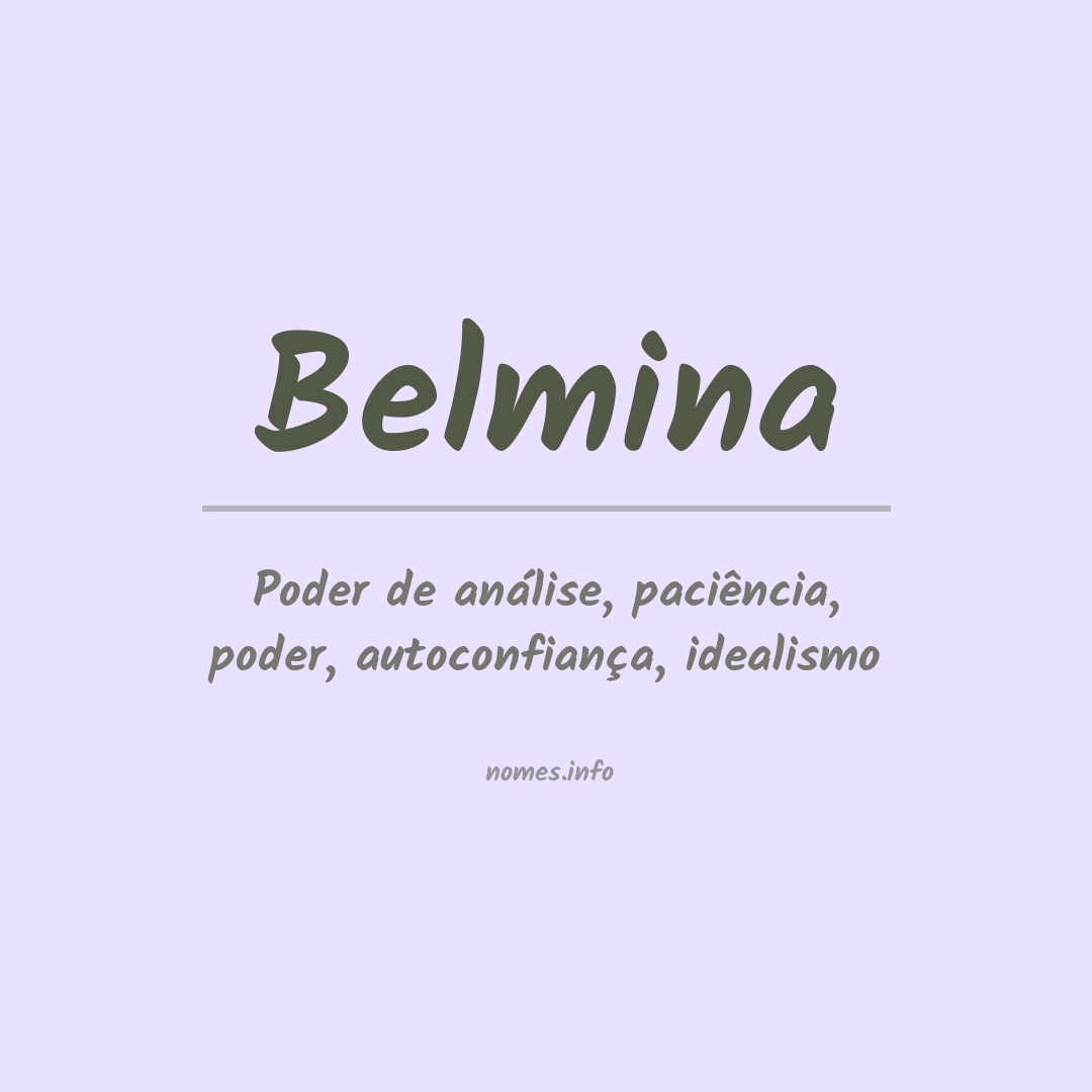 Significado do nome Belmina