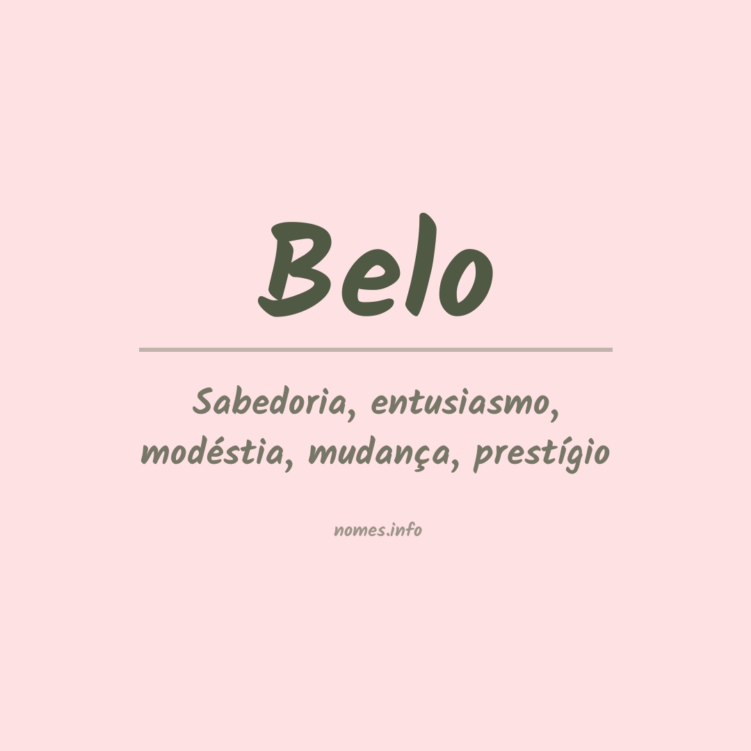 Significado do nome Belo