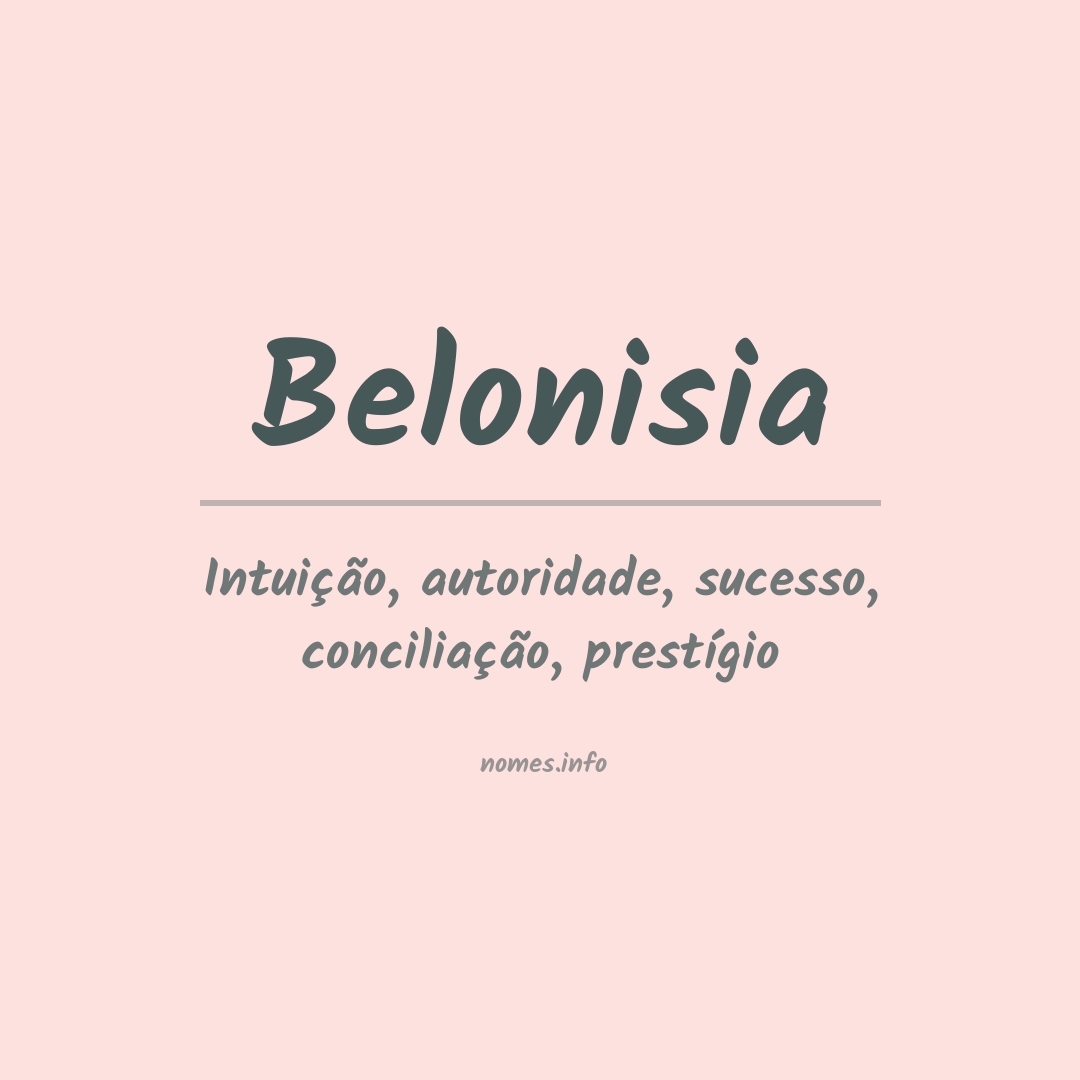 Significado do nome Belonisia