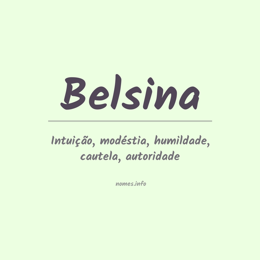 Significado do nome Belsina