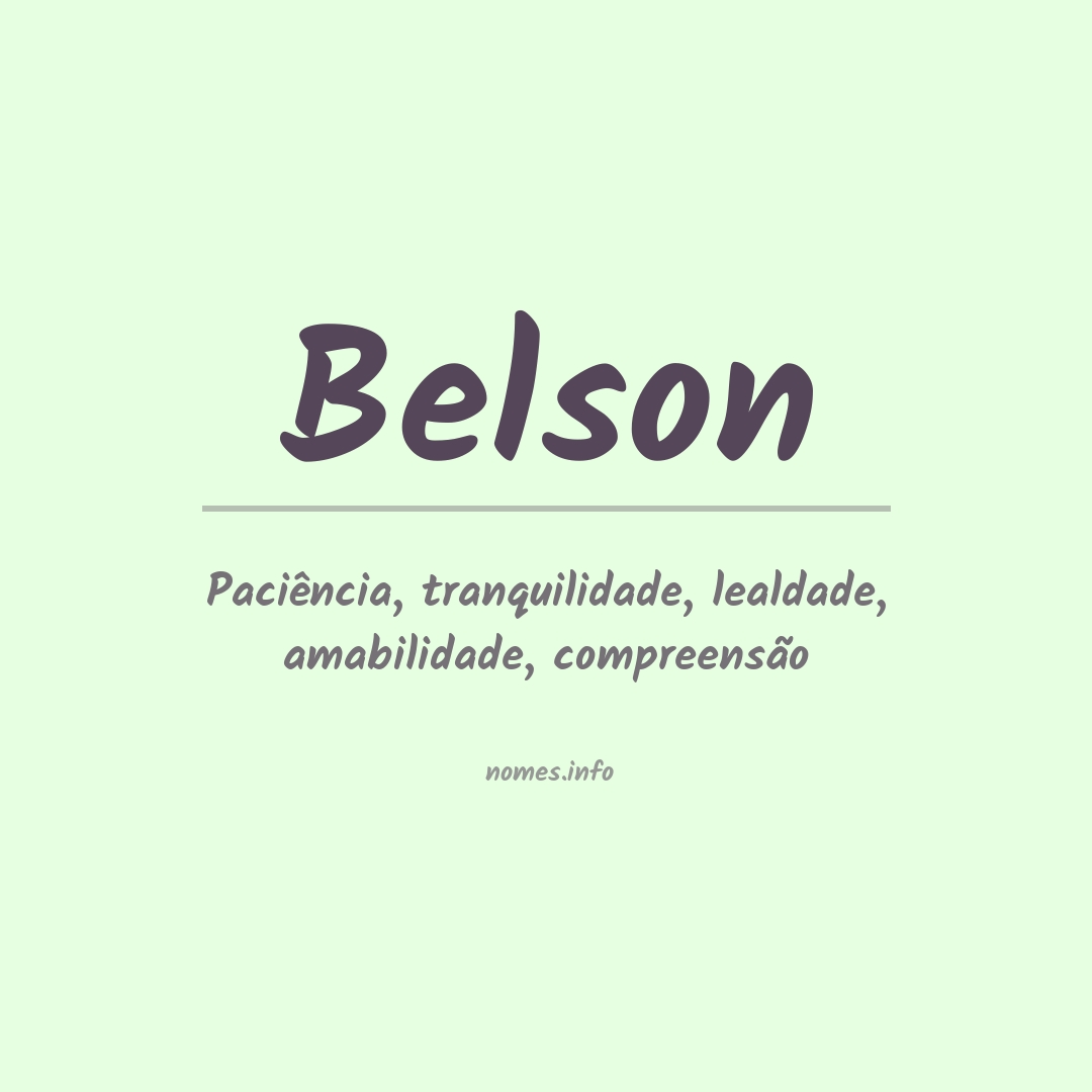 Significado do nome Belson
