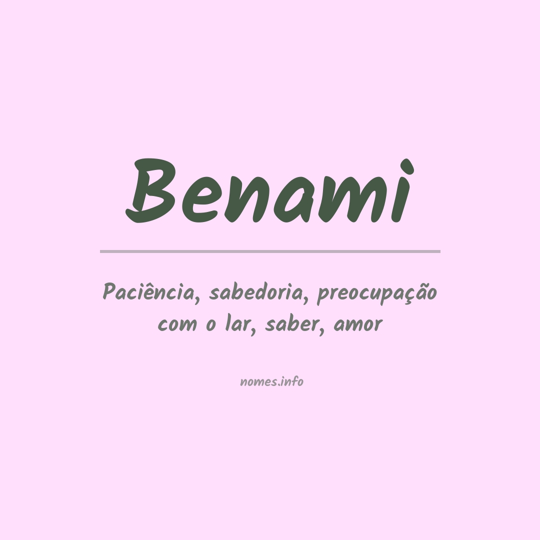 Significado do nome Benami