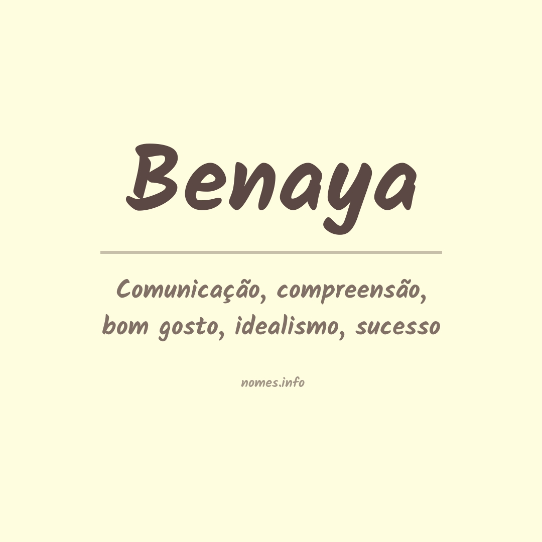 Significado do nome Benaya