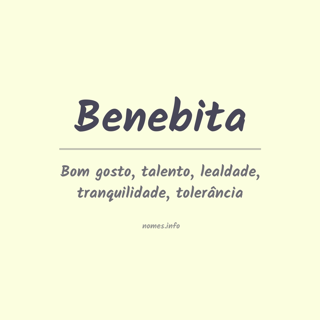 Significado do nome Benebita