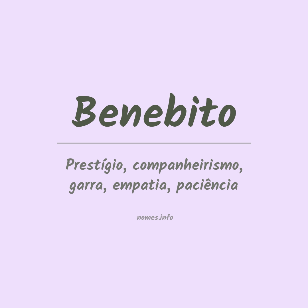 Significado do nome Benebito