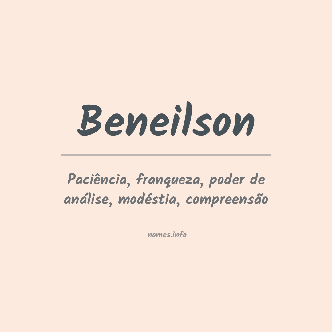 Significado do nome Beneilson