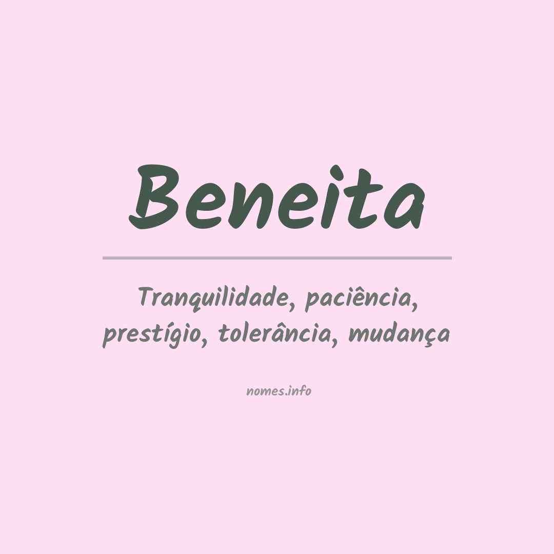 Significado do nome Beneita