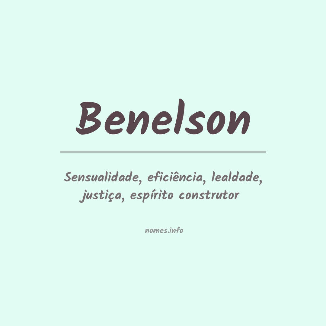 Significado do nome Benelson