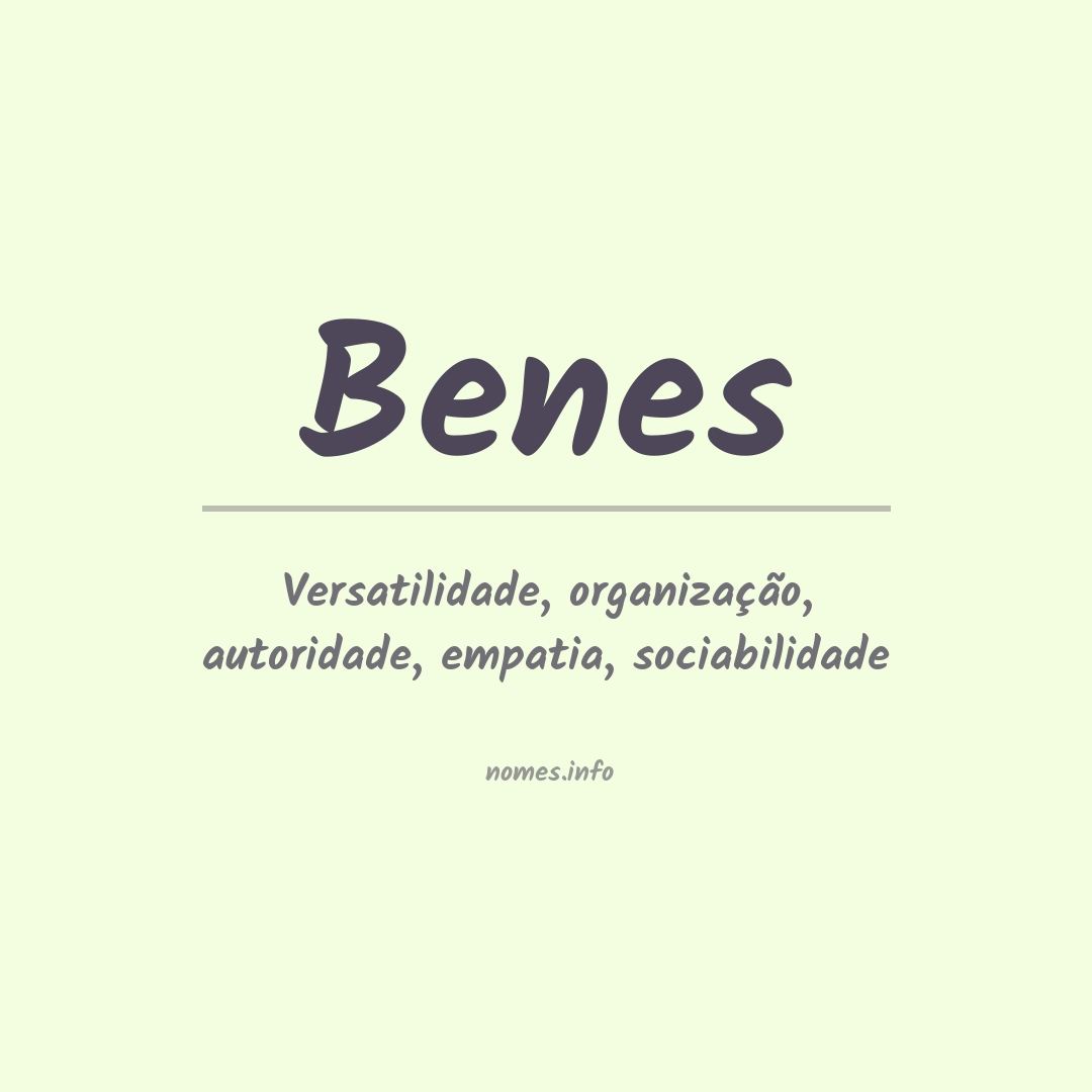 Significado do nome Benes