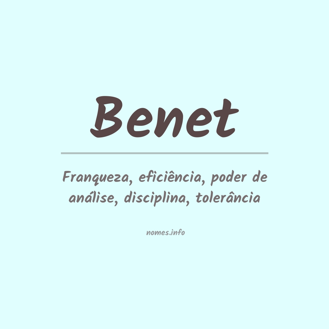 Significado do nome Benet