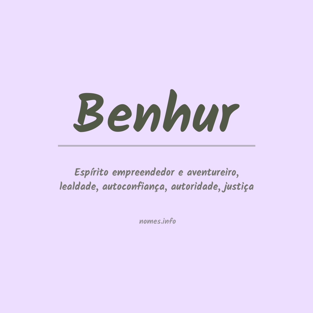 Significado do nome Benhur