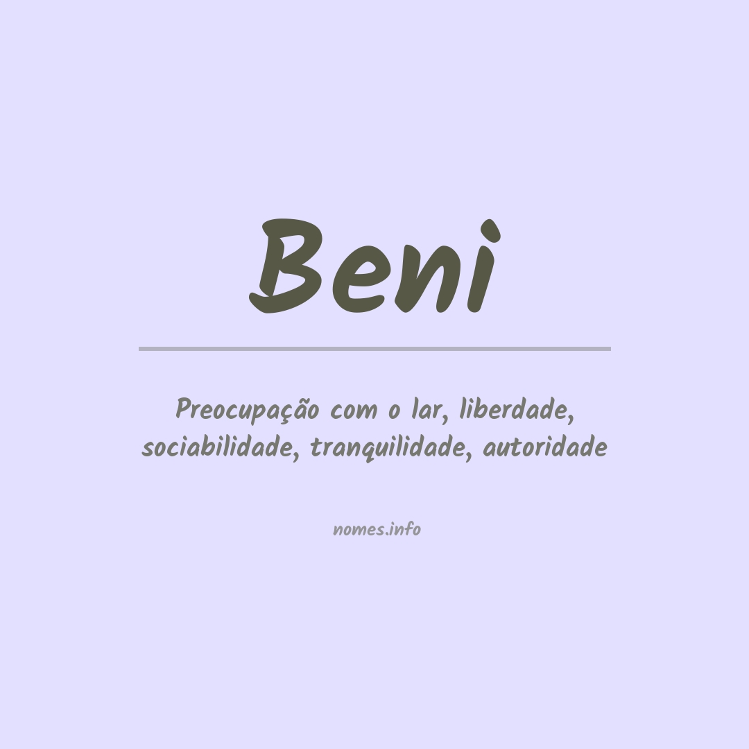 Significado do nome Beni
