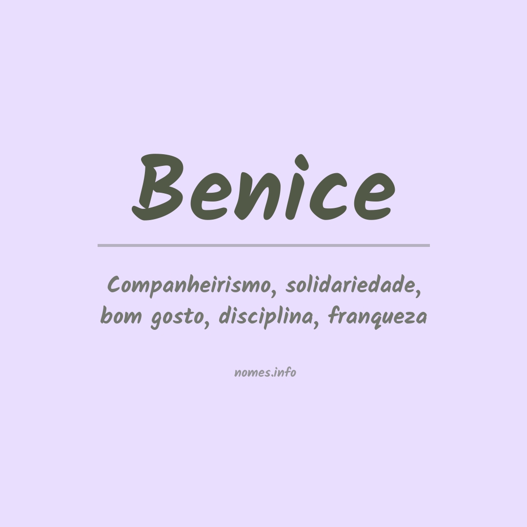 Significado do nome Benice