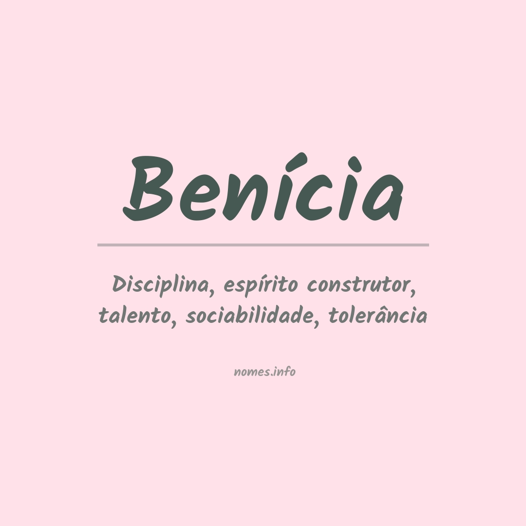 Significado do nome Benícia
