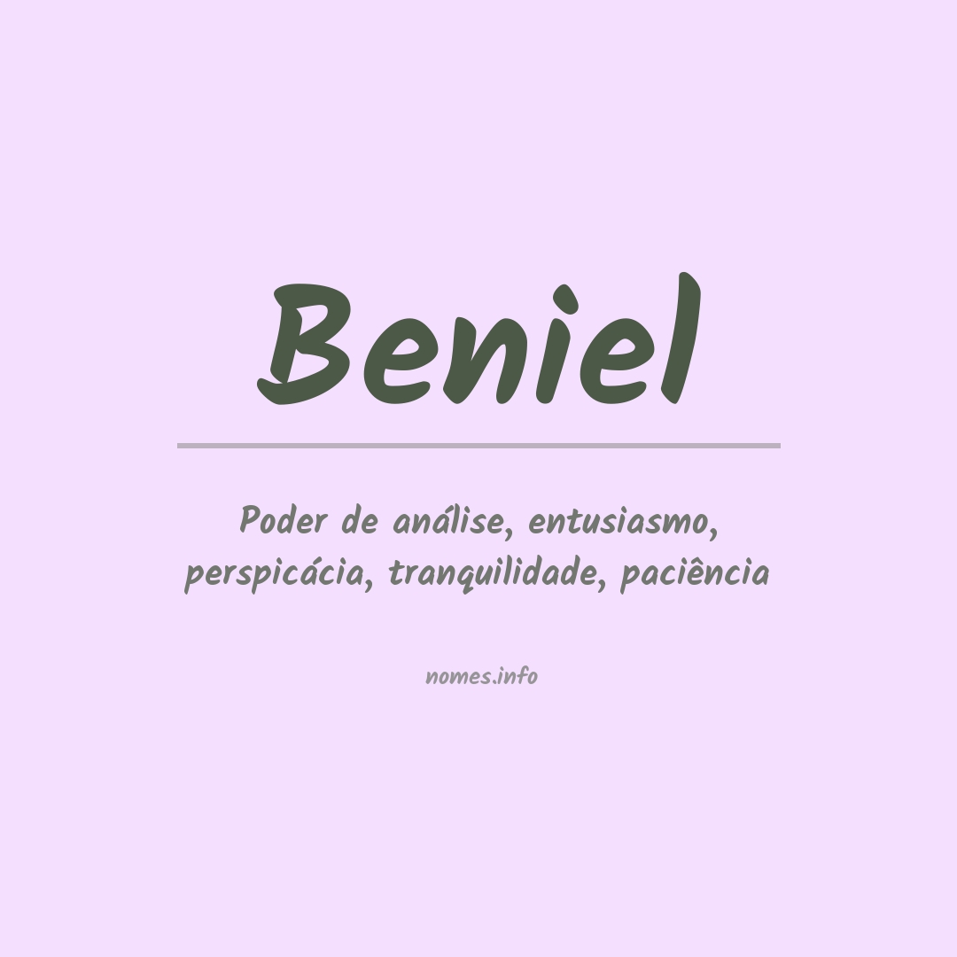 Significado do nome Beniel