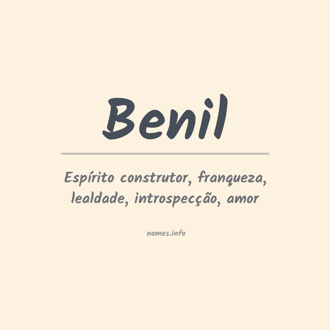 Significado do nome Benil