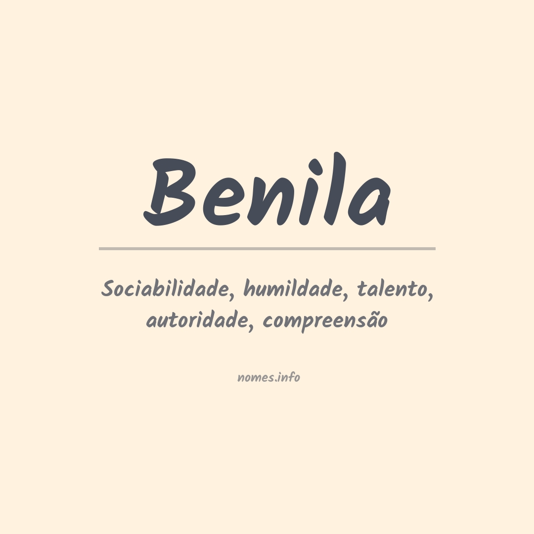 Significado do nome Benila