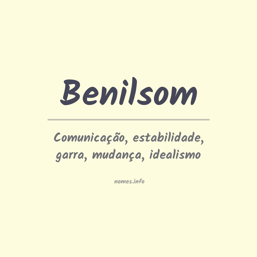 Significado do nome Benilsom