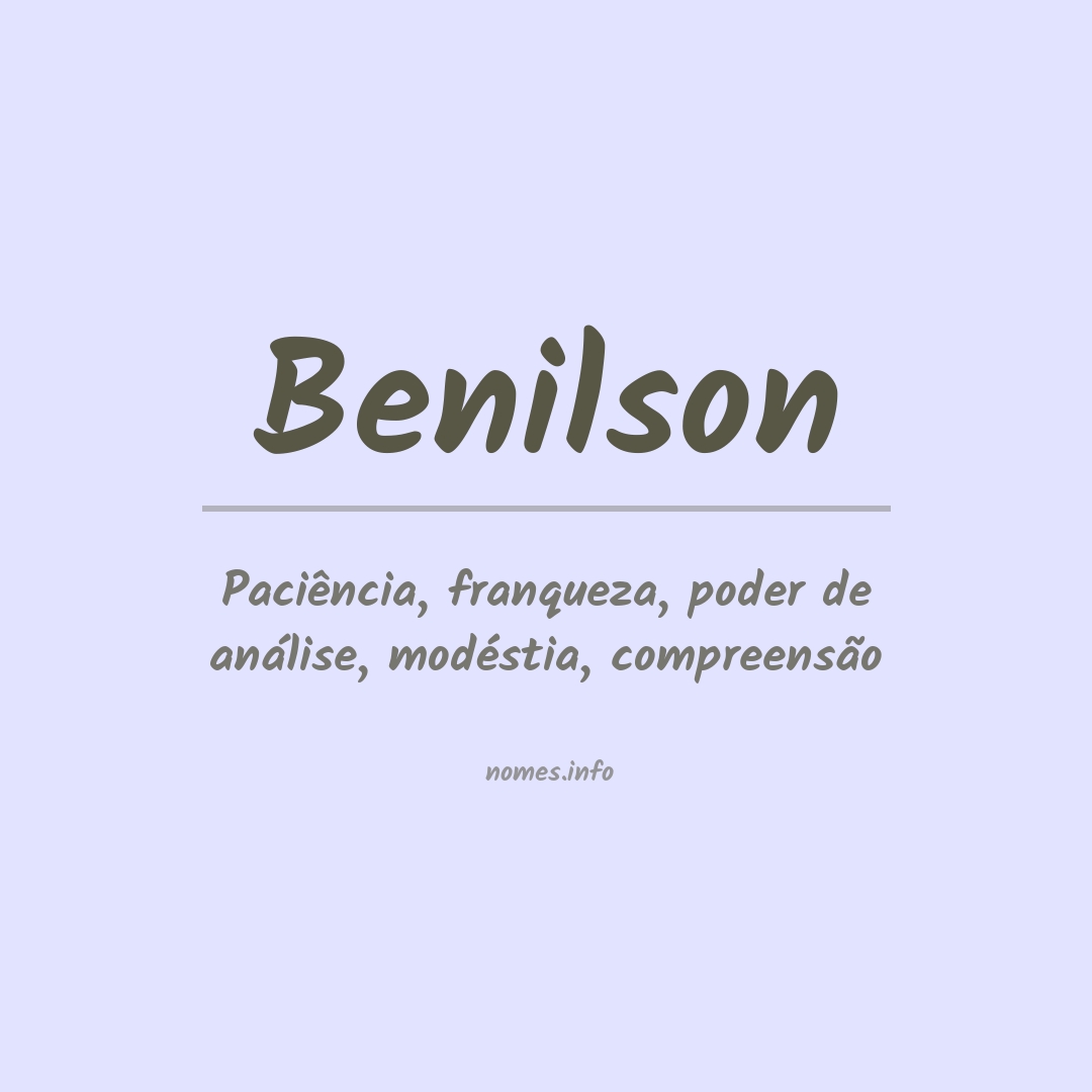 Significado do nome Benilson