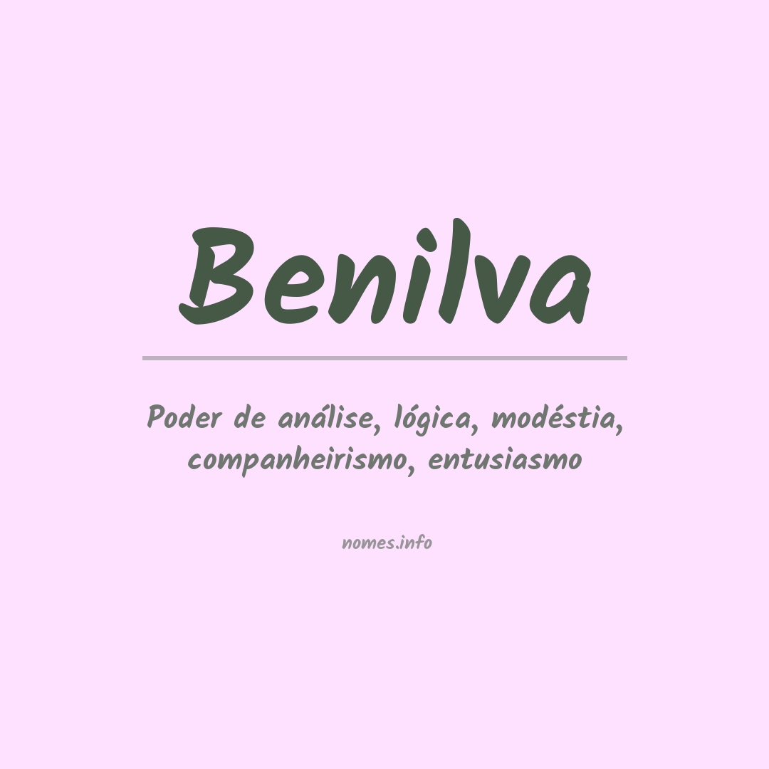 Significado do nome Benilva